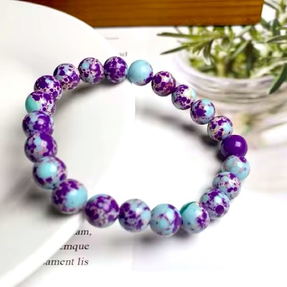 Hand Crafted Jewelry - 🆕New Purple Imperial Jasper 8mm Healing Gemstone Bracelet